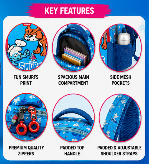 Children's Backpack,Smurfs Backpack for Kids