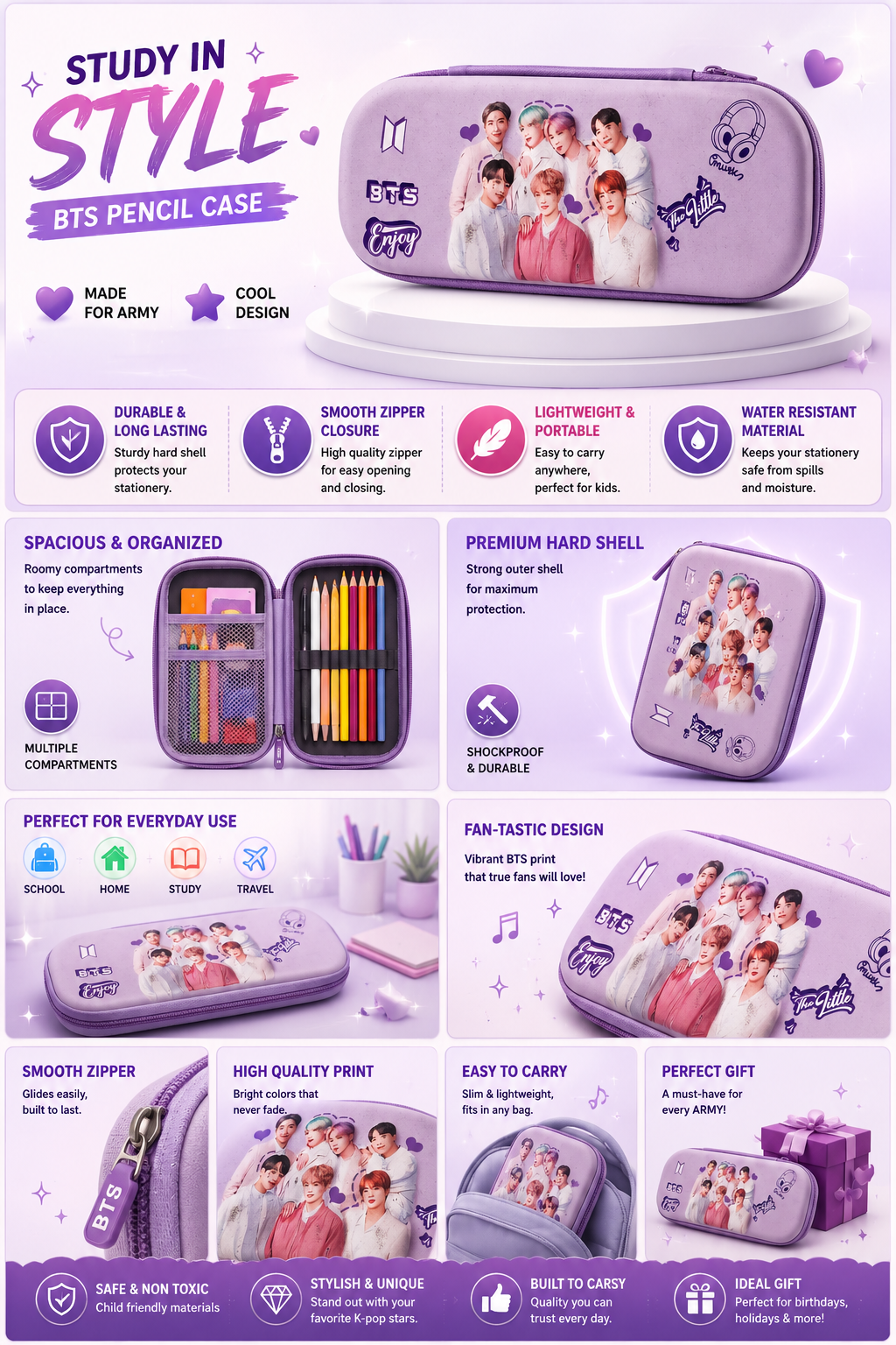 BTS themed pouch
