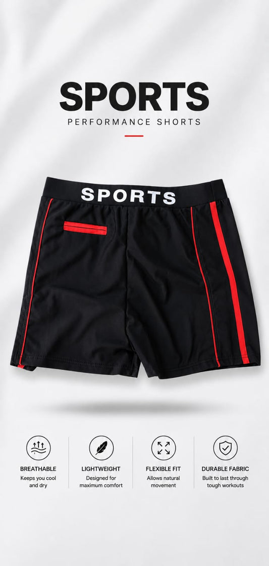 Boys Athletic Swim Trunks with Contrast Side Panels