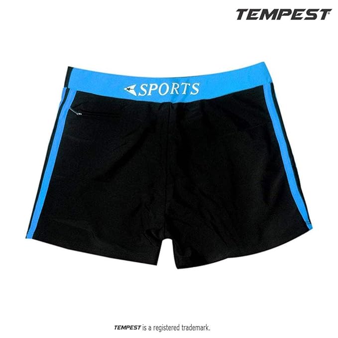Boys Sports Swim Trunks with Contrast Side Stripes