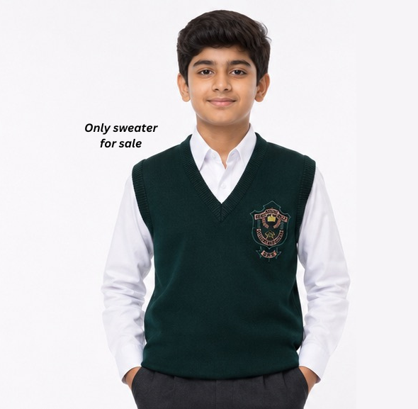 dps green half sweater for boys and girls