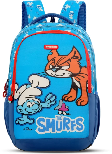 American Tourister Smurfs Backpack,Cartoon School Backpack