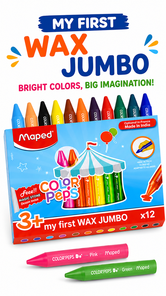 Maped Color'Peps Jumbo Wax Crayons | Set of 12 shades