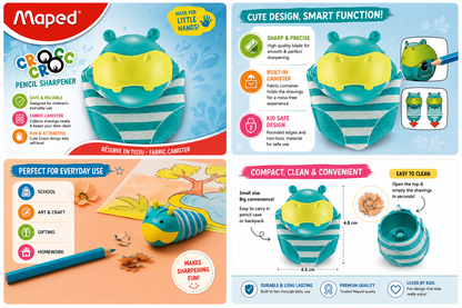 Maped Croc Croc Pencil Sharpener with Canister