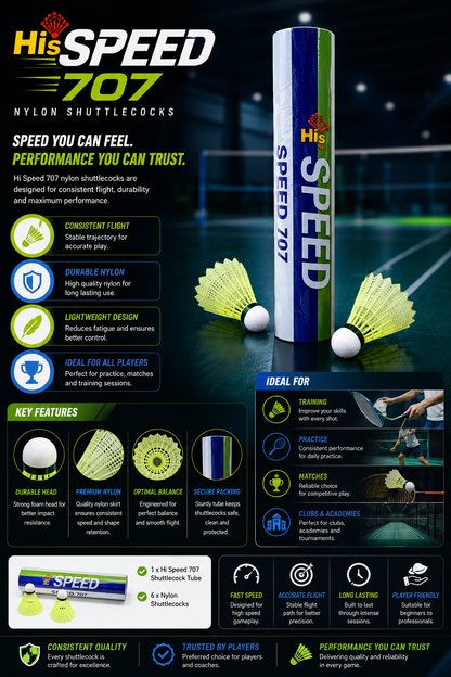 HI5 Speed Shuttlecock | Speed Badminton Shuttle for Training & Practice