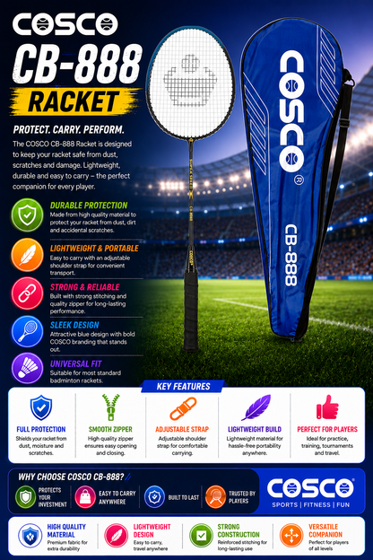 COSCO CB-888 Aluminium Badminton Racket | Durable & Lightweight Design