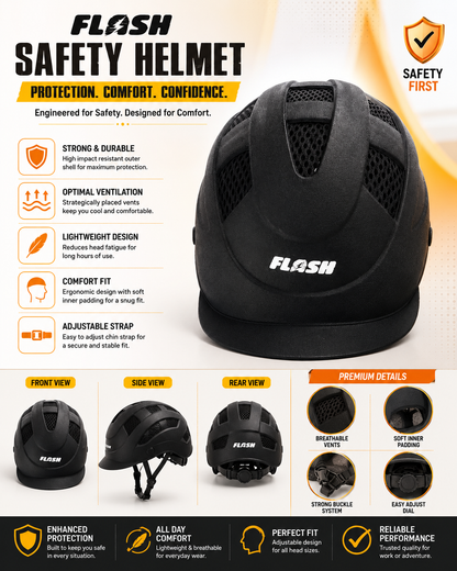FLASH Riding Safety Helmet | Breathable Ventilated Design