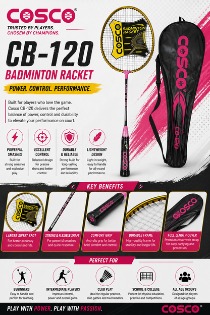 COSCO CB-120 Training Racket | Beginner-Friendly Badminton Racquet