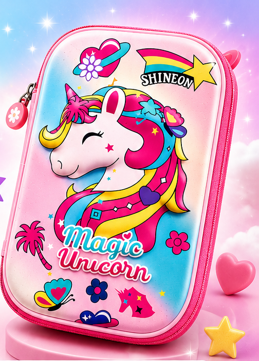 unicorn hard 3d pouch for kids