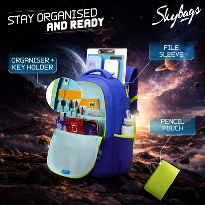 Skybags KLAN V3 ASTRONAUT BLUE 37L SCHOOL BACKPACK