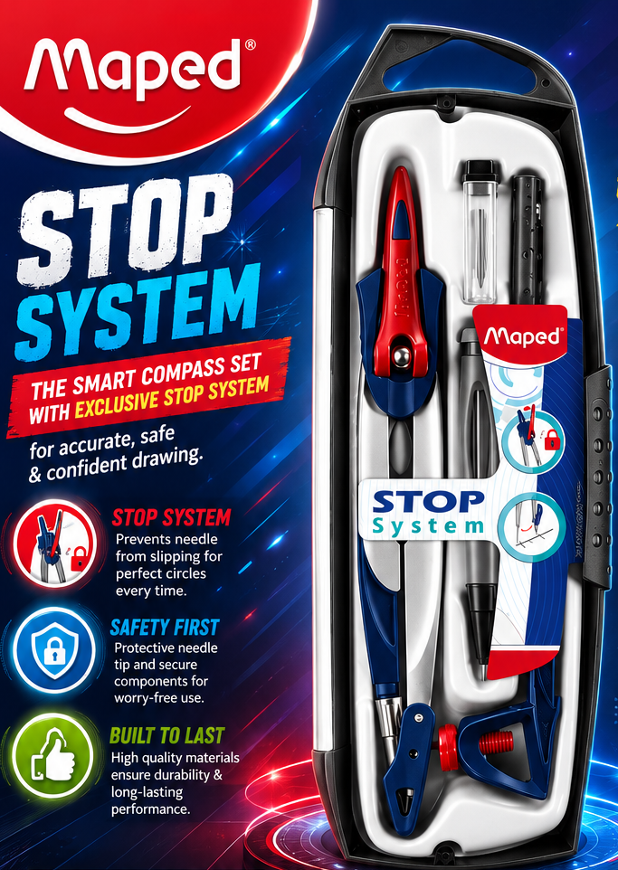 Maped Stationery India,Geometry Instrument,Metal Compass