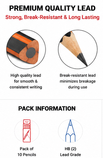Maped Black Peps HB Pencil Pack of 10