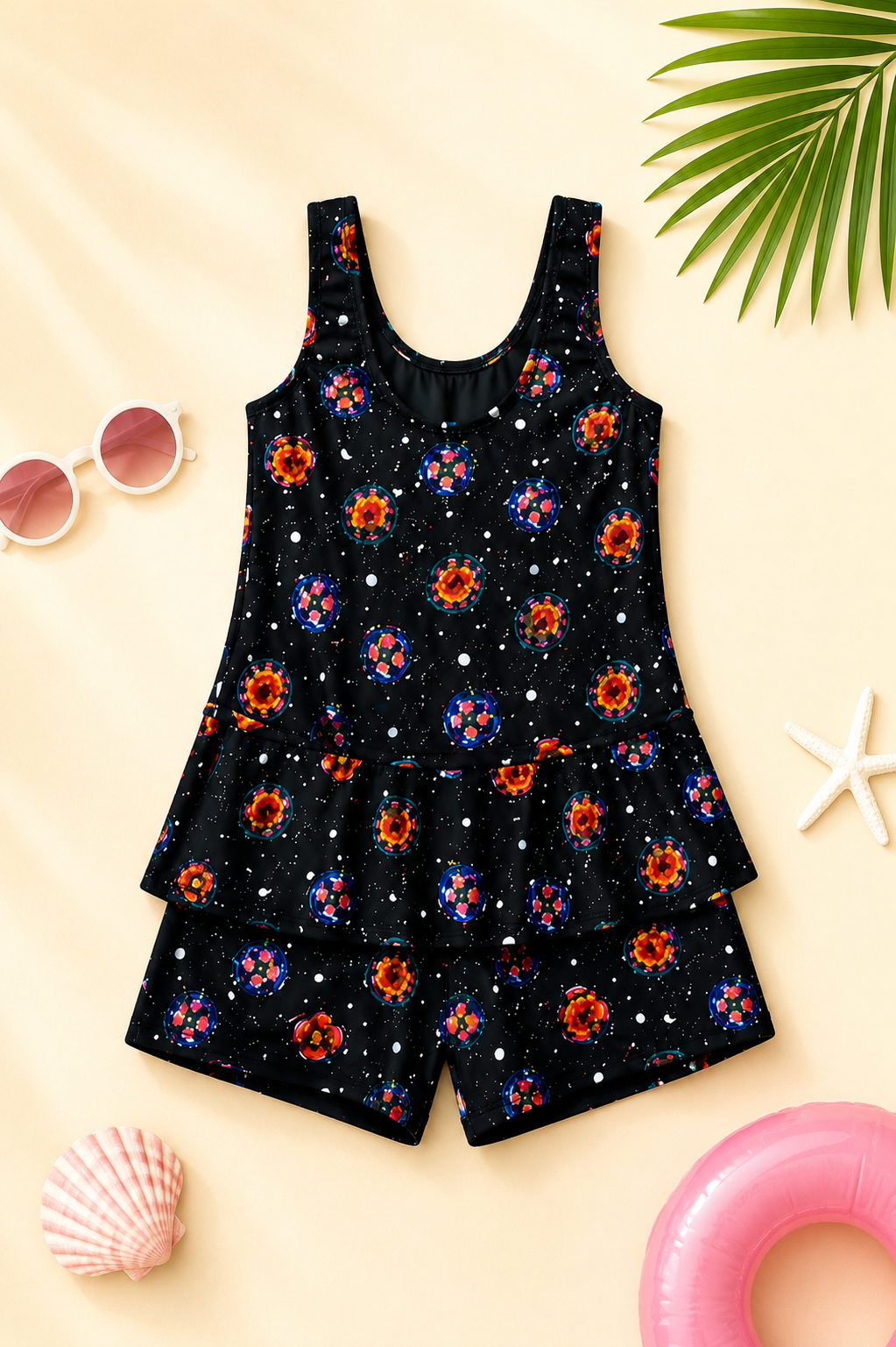 Stylish Girls Sleeveless Swimsuit