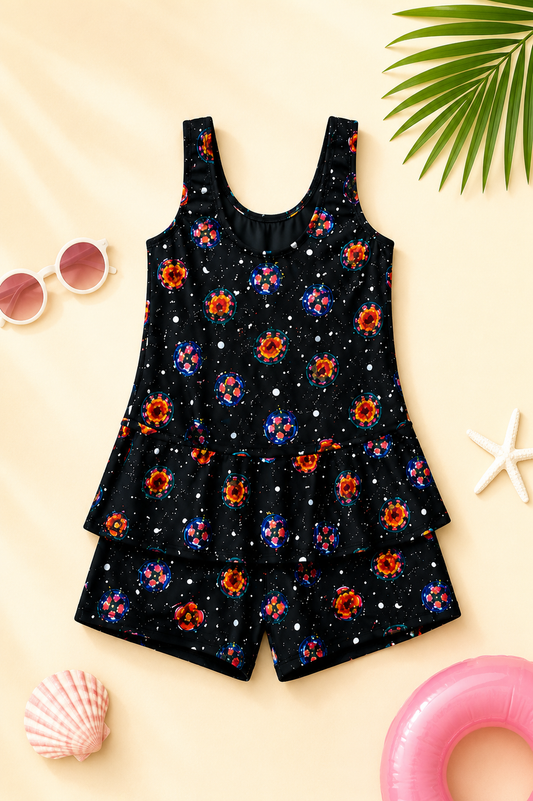 Stylish Girls Sleeveless Swimsuit