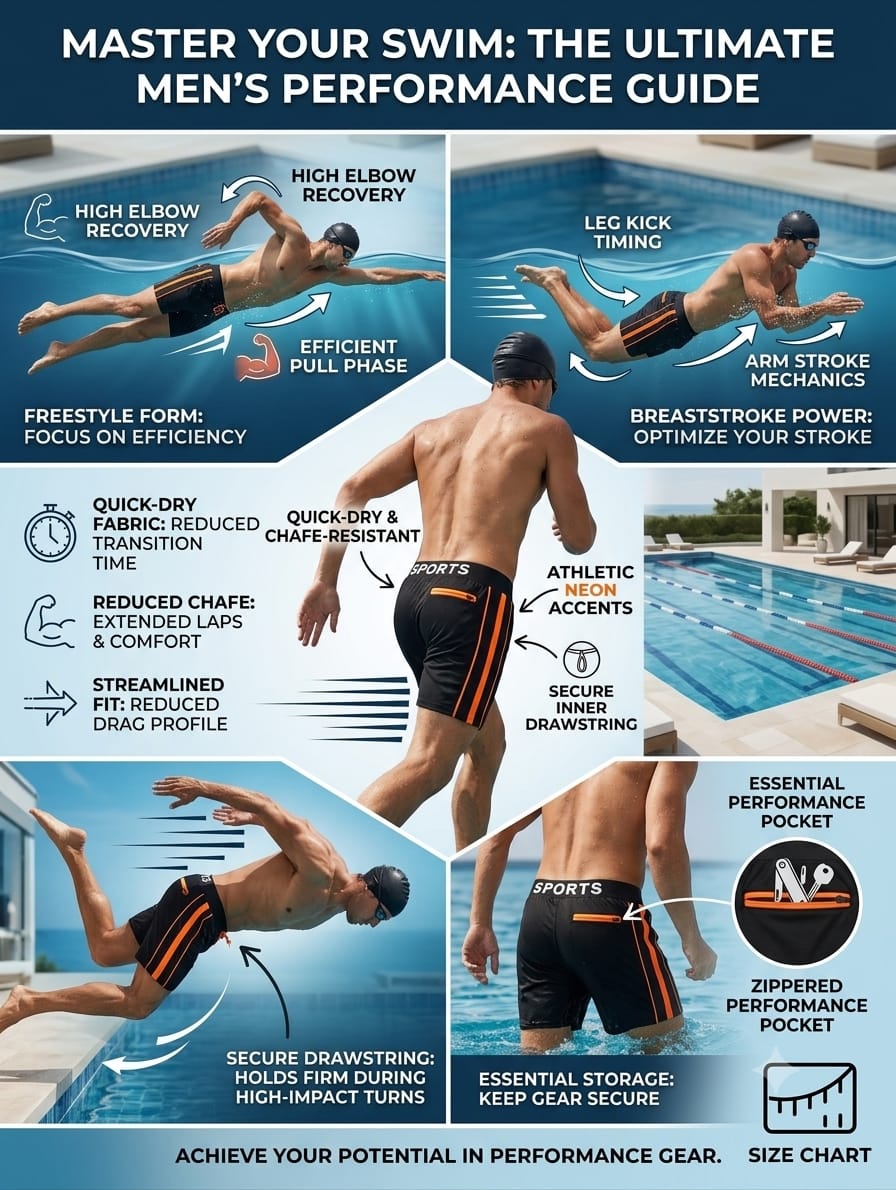 Boys Athletic  Swim Trunks with Contrast Side Panels