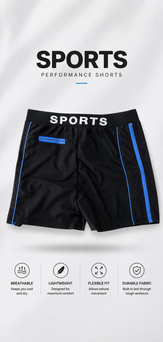 Boys Athletic  Swim Trunks with Contrast Side Panels