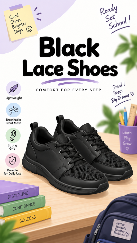 DPS Premium Black Lace-Up Shoes