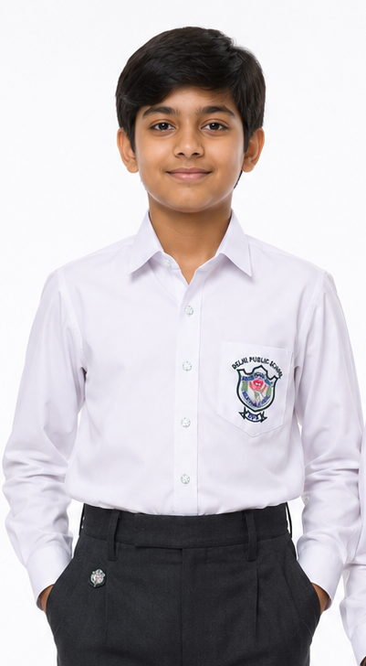 dps uniform full sleeve white shirt 