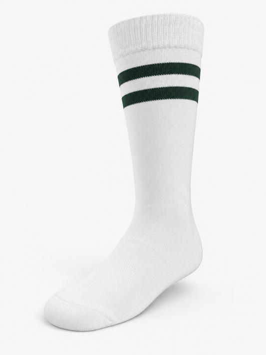 white socks with green stripes socks for all dps students