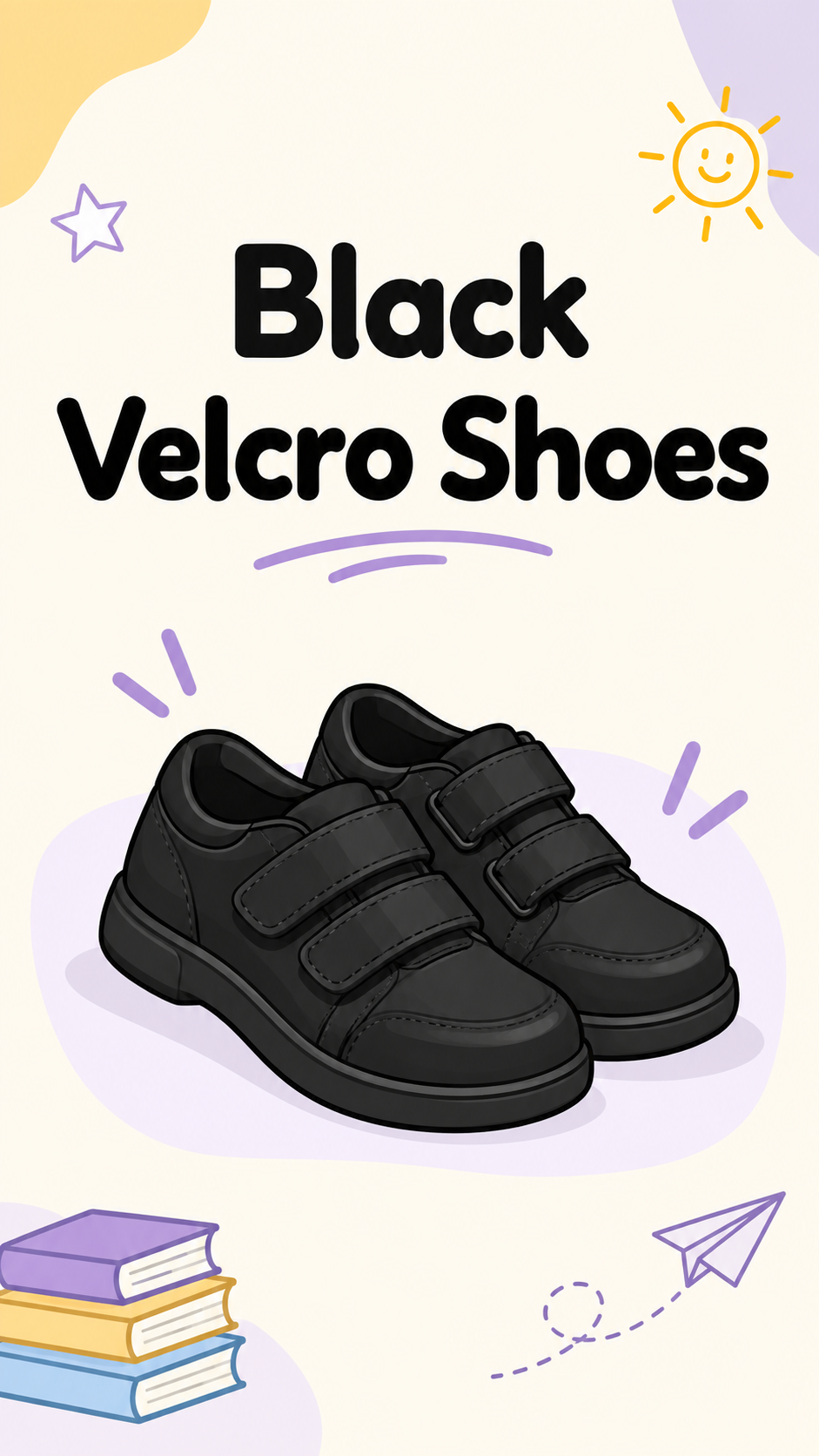 DPS Premium Black Velcro Shoes